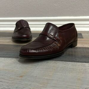 Mens 8 1/2D The Royal Imperial Florsheim Loafer Dress Shoes Burgundy Leather Moc